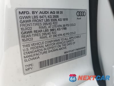 Zdjęcie 13 z 16 samochodu: 2021 AUDI Q8 PRESTIGE S-LINE VIN:WA1FVAF17MD005948 - miniatura