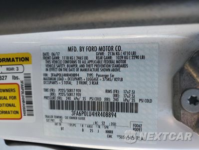 Zdjęcie 12 z 13 samochodu: 2017 FORD FUSION SE HYBRID VIN:3FA6P0LU4HR408894 - miniatura