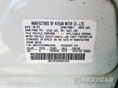 Zdjęcie 14 z 14 samochodu: 2005 INFINITI G35 VIN:JNKCV51E55M223090 - miniatura
