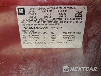 Zdjęcie 13 z 16 samochodu: 2017 CHEVROLET EQUINOX LT VIN:2GNALCEK3H6226339 - miniatura
