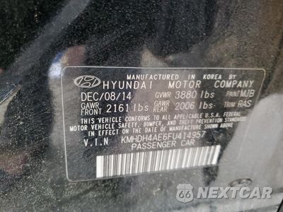 Zdjęcie 15 z 15 samochodu: 2015 HYUNDAI ELANTRA SE VIN:KMHDH4AE6FU414957 - miniatura