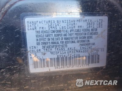 Zdjęcie 14 z 14 samochodu: 2015 NISSAN SENTRA S VIN:3N1AB7AP3FY219779 - miniatura