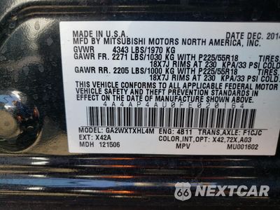 Zdjęcie 13 z 13 samochodu: 2015 MITSUBISHI OUTLANDER SPORT SE VIN:4A4AP4AU0FE020164 - miniatura