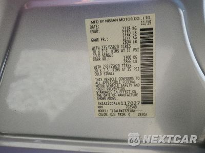 Zdjęcie 14 z 16 samochodu: 2020 NISSAN MURANO SL VIN:5N1AZ2CJ4LN117027 - miniatura