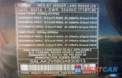 Zdjęcie 10 z 10 samochodu: 2016 LAND ROVER LR4 HSE LUXURY VIN:SALAK2V68GA830813 - miniatura