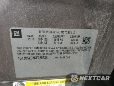 Zdjęcie 12 z 12 samochodu: 2012 CHEVROLET MALIBU LS VIN:1G1ZB5E07CF228630 - miniatura