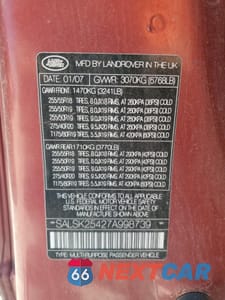 Zdjęcie 12 z 12 samochodu: 2007 LAND ROVER RANGE ROVER SPORT HSE VIN:SALSK25427A998739 - miniatura