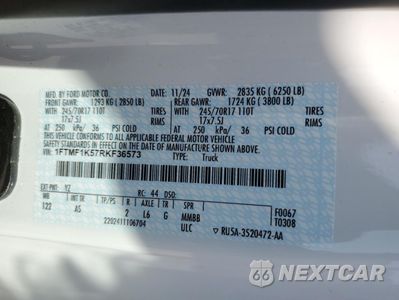 Zdjęcie 12 z 13 samochodu: 2024 FORD F150 XL VIN:1FTMF1K57RKF36573 - miniatura
