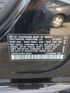 Zdjęcie 12 z 14 samochodu: 2013 VOLKSWAGEN PASSAT SEL VIN:1VWCN7A33DC148483 - miniatura