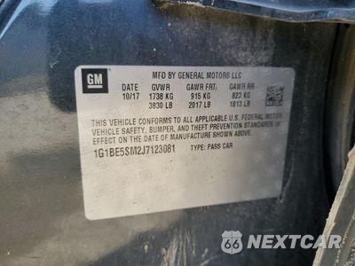 Zdjęcie 12 z 14 samochodu: 2018 CHEVROLET CRUZE LT VIN:1G1BE5SM2J7123081 - miniatura