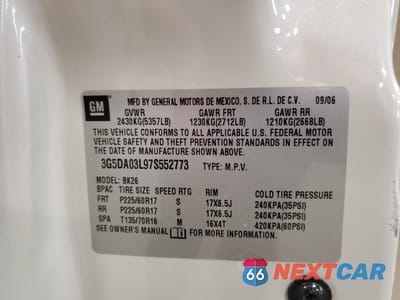 Zdjęcie 16 z 16 samochodu: 2007 BUICK RENDEZVOUS CX VIN:3G5DA03L97S552773 - miniatura