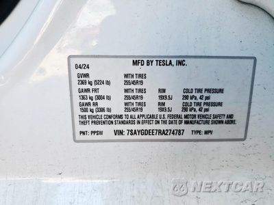 Zdjęcie 13 z 13 samochodu: 2024 TESLA MODEL Y VIN:7SAYGDEE7RA274787 - miniatura