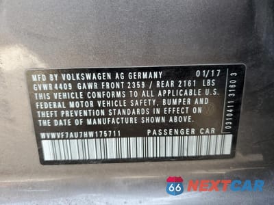 Zdjęcie 13 z 16 samochodu: 2017 VOLKSWAGEN GOLF R VIN:WVWVF7AU7HW175711 - miniatura