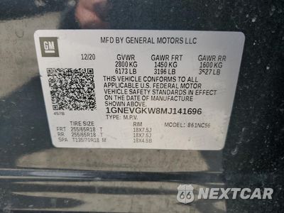 Zdjęcie 13 z 16 samochodu: 2021 CHEVROLET TRAVERSE LT VIN:1GNEVGKW8MJ141696 - miniatura