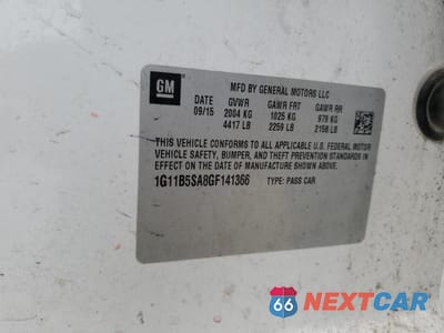 Zdjęcie 12 z 12 samochodu: 2016 CHEVROLET MALIBU LIMITED LS VIN:1G11B5SA8GF141366 - miniatura