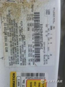 Zdjęcie 12 z 12 samochodu: 2017 FORD FUSION SE HYBRID VIN:3FA6P0LUXHR409418 - miniatura