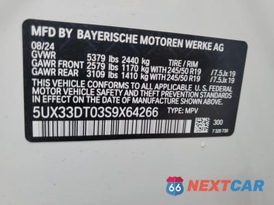 Zdjęcie 13 z 13 samochodu: 2025 BMW X4 XDRIVE30I VIN:5UX33DT03S9X64266 - miniatura