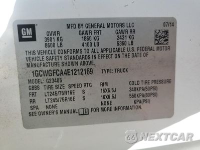 Zdjęcie 13 z 13 samochodu: 2014 CHEVROLET EXPRESS G2500 VIN:1GCWGFCA4E1212169 - miniatura