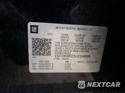 Zdjęcie 12 z 13 samochodu: 2018 CHEVROLET SILVERADO K1500 LT VIN:1GCVKREC5JZ19600X - miniatura