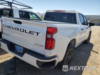 Trzecie zdjęcie samochodu z tyłu: 2023 CHEVROLET SILVERADO C1500 CUSTOM VIN:1GCPABEK9PZ182630 - miniatura