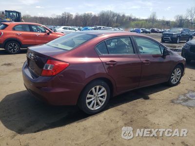 Trzecie zdjęcie samochodu z tyłu: 2012 HONDA CIVIC EX VIN:19XFB2F87CE353148 - miniatura