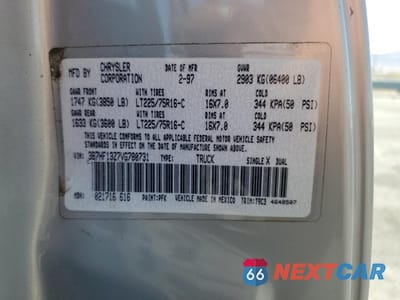 Zdjęcie 14 z 14 samochodu: 1997 DODGE RAM 1500 VIN:3B7HF13Z7VG780731 - miniatura