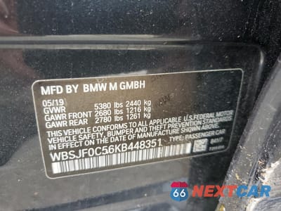 Zdjęcie 13 z 13 samochodu: 2019 BMW M5 VIN:WBSJF0C56KB448351 - miniatura