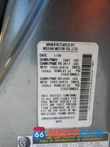Zdjęcie 13 z 13 samochodu: 2006 INFINITI FX35 VIN:JNRAS08W06X204157 - miniatura