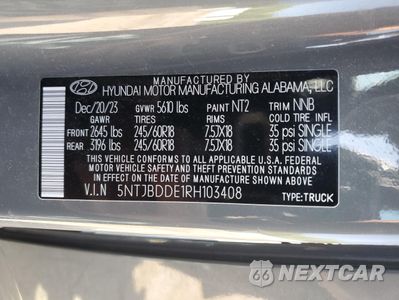 Zdjęcie 14 z 16 samochodu: 2024 HYUNDAI SANTA CRUZ SEL VIN:5NTJBDDE1RH103408 - miniatura