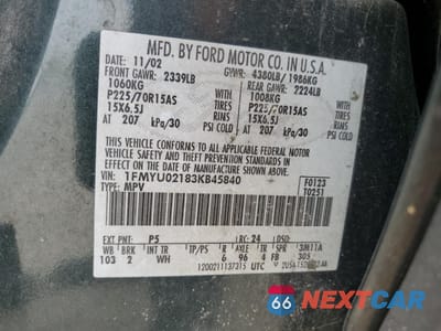 Zdjęcie 14 z 14 samochodu: 2003 FORD ESCAPE XLS VIN:1FMYU02183KB45840 - miniatura