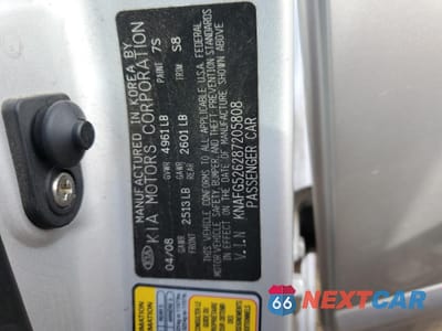 Zdjęcie 12 z 12 samochodu: 2008 KIA RONDO LX VIN:KNAFG526287205808 - miniatura