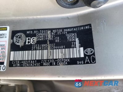 Zdjęcie 12 z 12 samochodu: 2005 TOYOTA COROLLA CE VIN:2T1BR32E05C844481 - miniatura