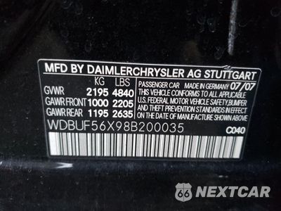 Zdjęcie 12 z 12 samochodu: 2008 MERCEDES-BENZ E 350 VIN:WDBUF56X98B200035 - miniatura