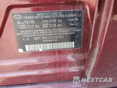 Zdjęcie 13 z 13 samochodu: 2007 HYUNDAI SONATA GLS VIN:5NPET46C47H256922 - miniatura