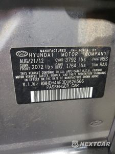 Zdjęcie 12 z 12 samochodu: 2013 HYUNDAI ELANTRA GLS VIN:KMHDH4AE3DU626566 - miniatura