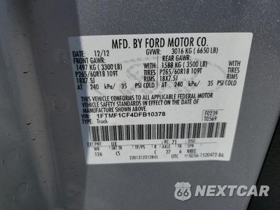 Zdjęcie 12 z 14 samochodu: 2013 FORD F150 VIN:1FTMF1CF4DFB10378 - miniatura