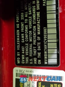 Zdjęcie 12 z 12 samochodu: 2012 VOLKSWAGEN EOS KOMFORT VIN:WVWBW7AH1CV003887 - miniatura