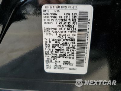 Zdjęcie 13 z 15 samochodu: 2015 NISSAN ROGUE SELECT S VIN:JN8AS5MT8FW153865 - miniatura