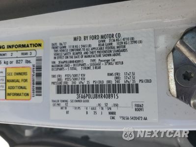 Zdjęcie 12 z 13 samochodu: 2017 FORD FUSION SE HYBRID VIN:3FA6P0LU8HR408915 - miniatura
