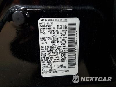 Zdjęcie 15 z 15 samochodu: 2017 NISSAN ROGUE S VIN:JN8AT2MV4HW254806 - miniatura