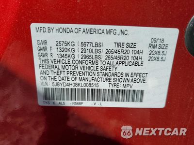 Zdjęcie 13 z 13 samochodu: 2019 ACURA MDX A-SPEC VIN:5J8YD4H08KL008515 - miniatura