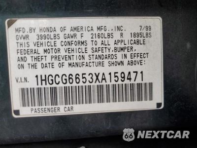 Zdjęcie 12 z 12 samochodu: 1999 HONDA ACCORD LX VIN:1HGCG6653XA159471 - miniatura
