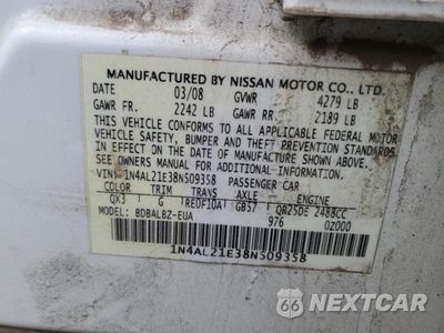 Zdjęcie 12 z 12 samochodu: 2008 NISSAN ALTIMA 2.5 VIN:1N4AL21E38N509358 - miniatura