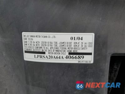 Zdjęcie 9 z 10 samochodu: 2004 YAMAHA YW50 AP ZUMA VIN:LPRSA20A64A406689 - miniatura