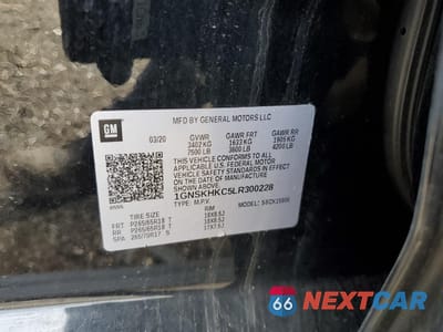 Zdjęcie 13 z 14 samochodu: 2020 CHEVROLET SUBURBAN K1500 LT VIN:1GNSKHKC5LR300228 - miniatura