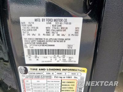 Zdjęcie 12 z 12 samochodu: 2014 FORD F150 SUPERCREW VIN:1FTFW1CF5EKE58868 - miniatura