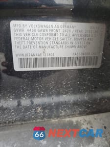 Zdjęcie 12 z 14 samochodu: 2010 VOLKSWAGEN PASSAT KOMFORT VIN:WVWJK7AN4AE121801 - miniatura