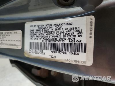 Zdjęcie 12 z 12 samochodu: 2003 TOYOTA CAMRY LE VIN:4T1BF32K63U550755 - miniatura