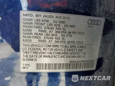 Zdjęcie 13 z 13 samochodu: 2015 AUDI Q7 PREMIUM PLUS VIN:WA1LGAFE6FD021061 - miniatura
