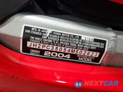 Zdjęcie 10 z 11 samochodu: 2004 HONDA CBR600 F4 VIN:JH2PC35054M502623 - miniatura